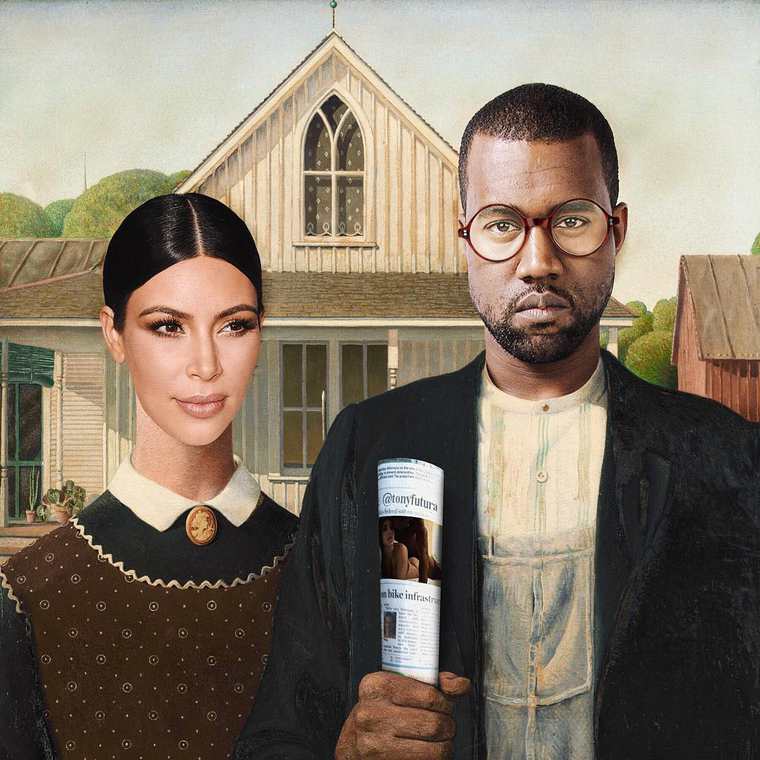 Kanye west et kim kardashian grimés
